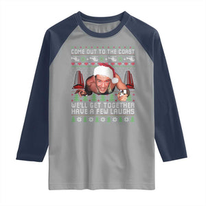 Funny Nakatomi Plaza Christmas Raglan Shirt Come Out To The Coast John Xmas 80's Die Movie TS11 Sport Gray Navy Print Your Wear