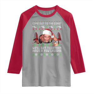 Funny Nakatomi Plaza Christmas Raglan Shirt Come Out To The Coast John Xmas 80's Die Movie TS11 Sport Gray Red Print Your Wear