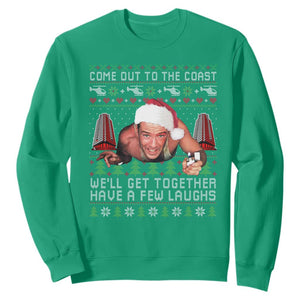 Funny Nakatomi Plaza Christmas Sweatshirt Come Out To The Coast John Xmas 80's Die Movie TS11 Irish Green Print Your Wear