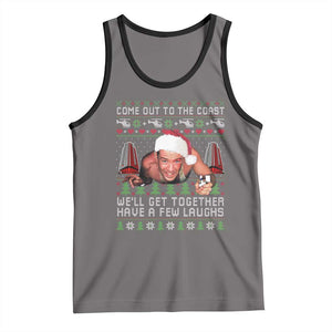Funny Nakatomi Plaza Christmas Tank Top Come Out To The Coast John Xmas 80's Die Movie TS11 Deep Heather Black Print Your Wear