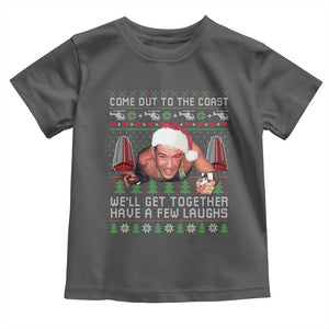 Funny Nakatomi Plaza Christmas Toddler T Shirt Come Out To The Coast John Xmas 80's Die Movie TS11 Dark Heather Print Your Wear