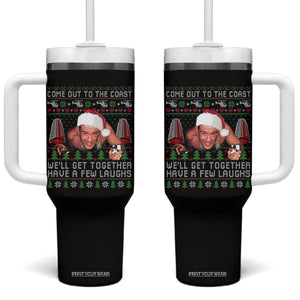 Funny Nakatomi Plaza Christmas Tumbler With Handle Come Out To The Coast John Xmas 80's Die Movie TS11 One Size: 40 oz Black Print Your Wear