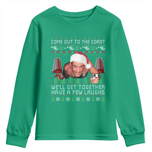 Funny Nakatomi Plaza Christmas Youth Sweatshirt Come Out To The Coast John Xmas 80's Die Movie TS11 Irish Green Print Your Wear