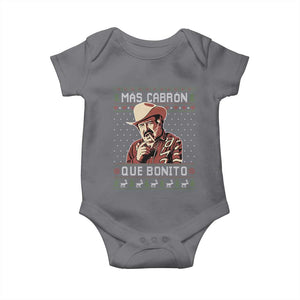 Funny Julian Garza Christmas Baby Onesie Mas Cabron Que Bonito Cowboy Holiday Mexican Xmas TS11 Charcoal Print Your Wear