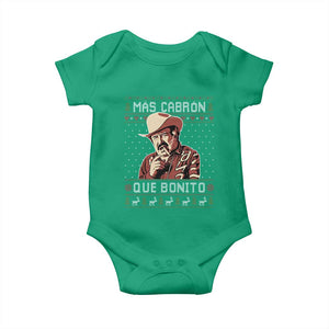 Funny Julian Garza Christmas Baby Onesie Mas Cabron Que Bonito Cowboy Holiday Mexican Xmas TS11 Irish Green Print Your Wear