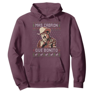 Funny Julian Garza Christmas Hoodie Mas Cabron Que Bonito Cowboy Holiday Mexican Xmas TS11 Maroon Print Your Wear