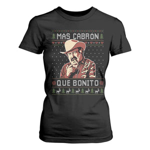 Funny Julian Garza Christmas T Shirt For Women Mas Cabron Que Bonito Cowboy Holiday Mexican Xmas TS11 Black Print Your Wear