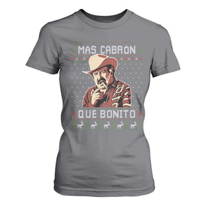 Funny Julian Garza Christmas T Shirt For Women Mas Cabron Que Bonito Cowboy Holiday Mexican Xmas TS11 Charcoal Print Your Wear
