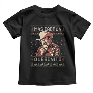 Funny Julian Garza Christmas Toddler T Shirt Mas Cabron Que Bonito Cowboy Holiday Mexican Xmas TS11 Black Print Your Wear