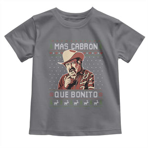 Funny Julian Garza Christmas Toddler T Shirt Mas Cabron Que Bonito Cowboy Holiday Mexican Xmas TS11 Charcoal Print Your Wear