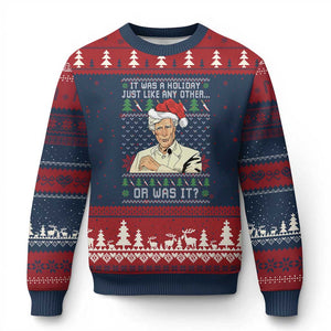 True Crime Xmas Keith Ugly Christmas Sweater Funny It Was A Holiday Just Like Any Other Or Was It TS11 Navy Red Print Your Wear