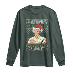 True Crime Christmas Keith Long Sleeve Shirt Funny It Was A Holiday Just Like Any Other Or Was It TS11 Dark Forest Green Print Your Wear