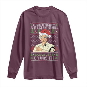 True Crime Christmas Keith Long Sleeve Shirt Funny It Was A Holiday Just Like Any Other Or Was It TS11 Maroon Print Your Wear