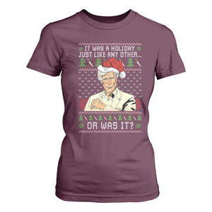 True Crime Christmas Keith T Shirt For Women Funny It Was A Holiday Just Like Any Other Or Was It TS11 Maroon Print Your Wear