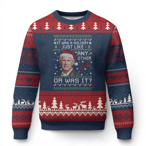 True Crime Xmas Keith Ugly Christmas Sweater Funny It Was A Holiday Just Like Any Other Or Was It Bloody Hand TS11 Navy Red Print Your Wear
