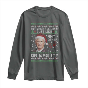 True Crime Christmas Keith Long Sleeve Shirt Funny It Was A Holiday Just Like Any Other Or Was It Bloody Hand TS11 Dark Heather Print Your Wear