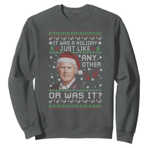 True Crime Christmas Keith Sweatshirt Funny It Was A Holiday Just Like Any Other Or Was It Bloody Hand TS11 Dark Heather Print Your Wear