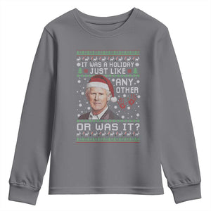 True Crime Christmas Keith Youth Sweatshirt Funny It Was A Holiday Just Like Any Other Or Was It Bloody Hand TS11 Charcoal Print Your Wear