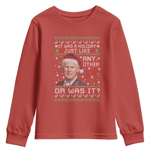 True Crime Christmas Keith Youth Sweatshirt Funny It Was A Holiday Just Like Any Other Or Was It Bloody Hand TS11 Red Print Your Wear