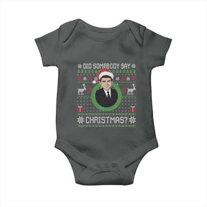 Did Somebody Say Christmas Baby Onesie Funny 90s Movie Lloyd Xmas TS11 Dark Heather Print Your Wear