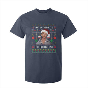 Funny Christmas Jeffrey Dahmer T Shirt For Kid I Eat Guys Like You For Breakfast Serial Killer TS11 Navy Print Your Wear