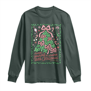Have Yourself A Wicked Little Christmas Long Sleeve Shirt Funny Xmas Wizard Princess TS11 Dark Forest Green Print Your Wear