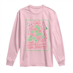 Have Yourself A Wicked Little Christmas Long Sleeve Shirt Funny Xmas Wizard Princess TS11 Light Pink Print Your Wear