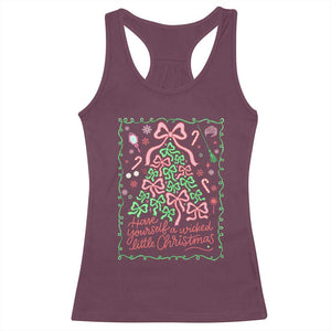 Have Yourself A Wicked Little Christmas Racerback Tank Top Funny Xmas Wizard Princess TS11 Maroon Print Your Wear