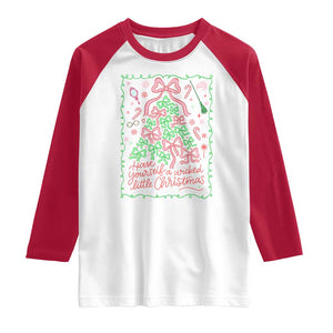 Have Yourself A Wicked Little Christmas Raglan Shirt Funny Xmas Wizard Princess TS11 White Red Print Your Wear