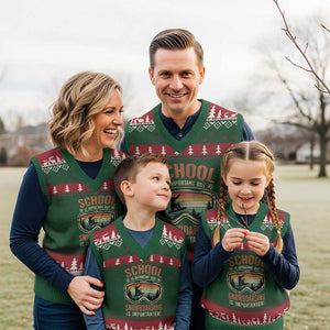 Funny School Is Important But Snowboarding Is Importanter V-Neck Knit Sweater Vest TS11 Red Green Print Your Wear