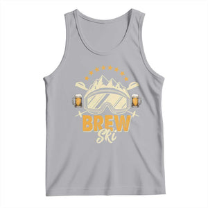 Brewski Skiing Beer Tank Top Funny Skiing Skier Ski Vacation TS11 Athletic Heather Print Your Wear