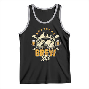Brewski Skiing Beer Tank Top Funny Skiing Skier Ski Vacation TS11 Black Athletic Heather Print Your Wear