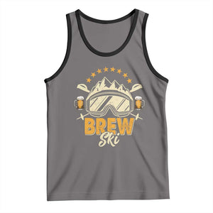 Brewski Skiing Beer Tank Top Funny Skiing Skier Ski Vacation TS11 Deep Heather Black Print Your Wear