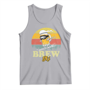 Brewski Skiing Beer Tank Top Funny Skiing Skier Ski Vacation Retro Sunset TS11 Athletic Heather Print Your Wear
