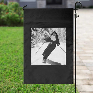 Funny Skiing Nun Graphics Photo Skier Winter Sport Garden Flag TS11 Print Your Wear