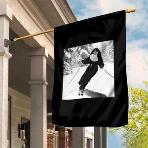 Funny Skiing Nun Graphics Photo Skier Winter Sport Garden Flag TS11 Print Your Wear