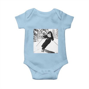 Funny Skiing Nun Graphics Photo Skier Winter Sport Baby Onesie TS11 Light Blue Print Your Wear