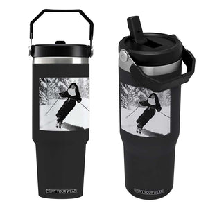 Funny Skiing Nun Graphics Photo Skier Winter Sport Flip Straw Tumbler TS11 One Size: 30 oz Black Print Your Wear