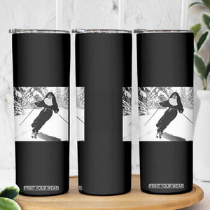 Funny Skiing Nun Graphics Photo Skier Winter Sport Skinny Tumbler TS11 Print Your Wear