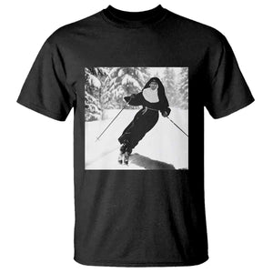 Funny Skiing Nun Graphics Photo Skier Winter Sport T Shirt TS11 Black Print Your Wear