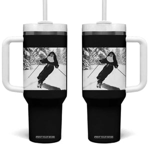 Funny Skiing Nun Graphics Photo Skier Winter Sport Tumbler With Handle TS11 One Size: 40 oz Black Print Your Wear