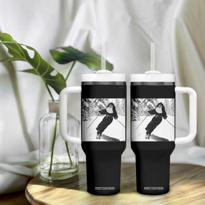 Funny Skiing Nun Graphics Photo Skier Winter Sport Tumbler With Handle TS11 Print Your Wear