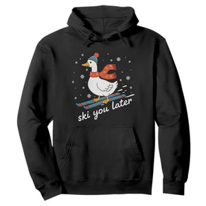 Funny Skiing Goose Hoodie Ski You Later Winter Vacation Sport TS11 Black Print Your Wear