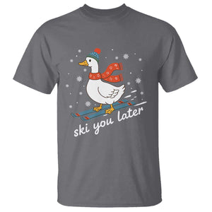 Funny Skiing Goose T Shirt Ski You Later Winter Vacation Sport TS11 Charcoal Print Your Wear