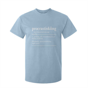 Funny Procrastiskiing Definition Skiing Snow Ski Sports Lover T Shirt For Kid TS11 Light Blue Print Your Wear