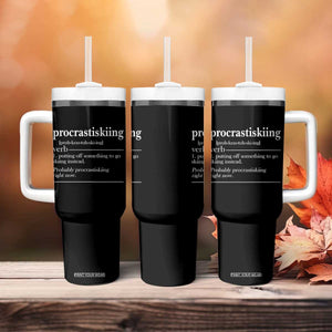 Funny Procrastiskiing Definition Skiing Snow Ski Sports Lover Tumbler With Handle TS11 Print Your Wear