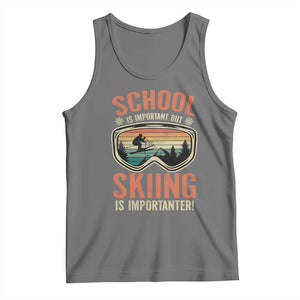 Funny School Is Important But Skiing Is Importanter Tank Top TS11 Black Heather Print Your Wear