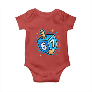 Funny 67 Hanukkah Dreidel Baby Onesie Chanukah Star Of David TS11 Red Print Your Wear