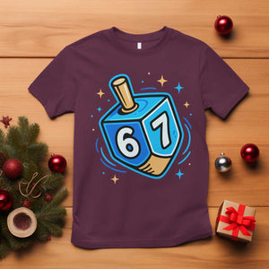 Funny 67 Hanukkah Dreidel T Shirt Chanukah Star Of David TS11 Maroon Print Your Wear