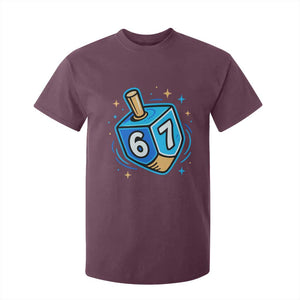 Funny 67 Hanukkah Dreidel T Shirt For Kid Chanukah Star Of David TS11 Maroon Print Your Wear